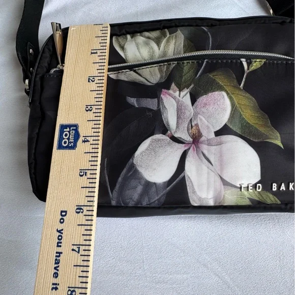 Ted Baker Tiera Opal Printed Crossbody Bag Floral Black Purse Bag Adjustable - Picture 12 of 13